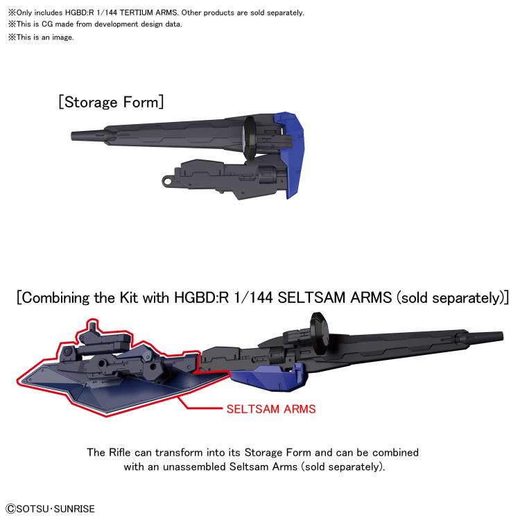 Gundam 1/144 HGBD:R #036 Tertium Arms Model Kit product image 3, provided for visual reference and product detail review