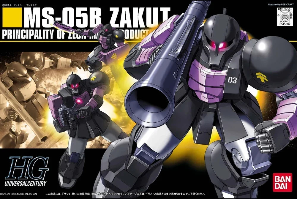 Gundam 1/144 HGUC #068 MSV MS-05B Zaku I (Black Tri-Stars) Model Kit product image 4, provided for visual reference and