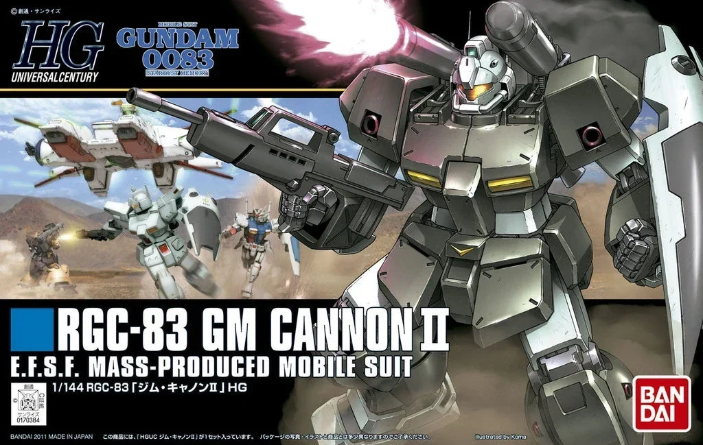 Gundam 1/144 HGUC #125 0083 Stardust Memory RGC-83 GM Cannon II Model Kit product image 4, provided for visual reference and