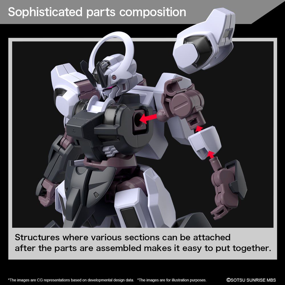 Gundam 1/144 HG WFM #25 MDX-0003 Gundam Schwarzette Model Kit product image 9, provided for visual reference and product