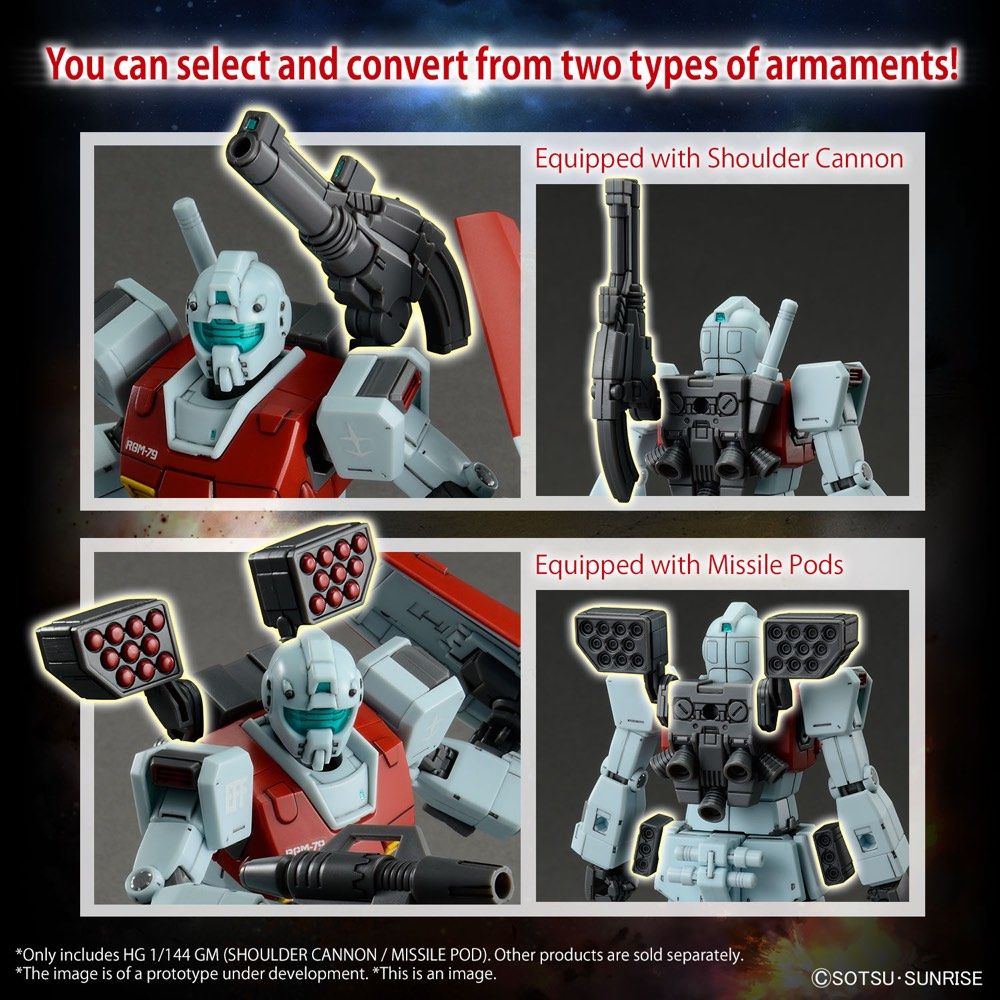 Gundam 1/144 HG The Origin RGM-79 GM (Shoulder Cannon / Missile Pod) Model Kit product image 10, provided for visual