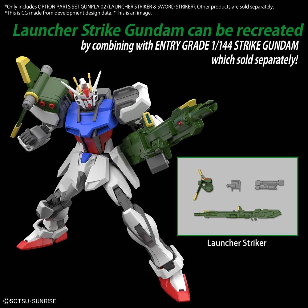 Gundam 1/144 Gunpla Option Parts Set 02 (Launcher Striker & Sword Striker) Model Kit product image 2, provided for visual