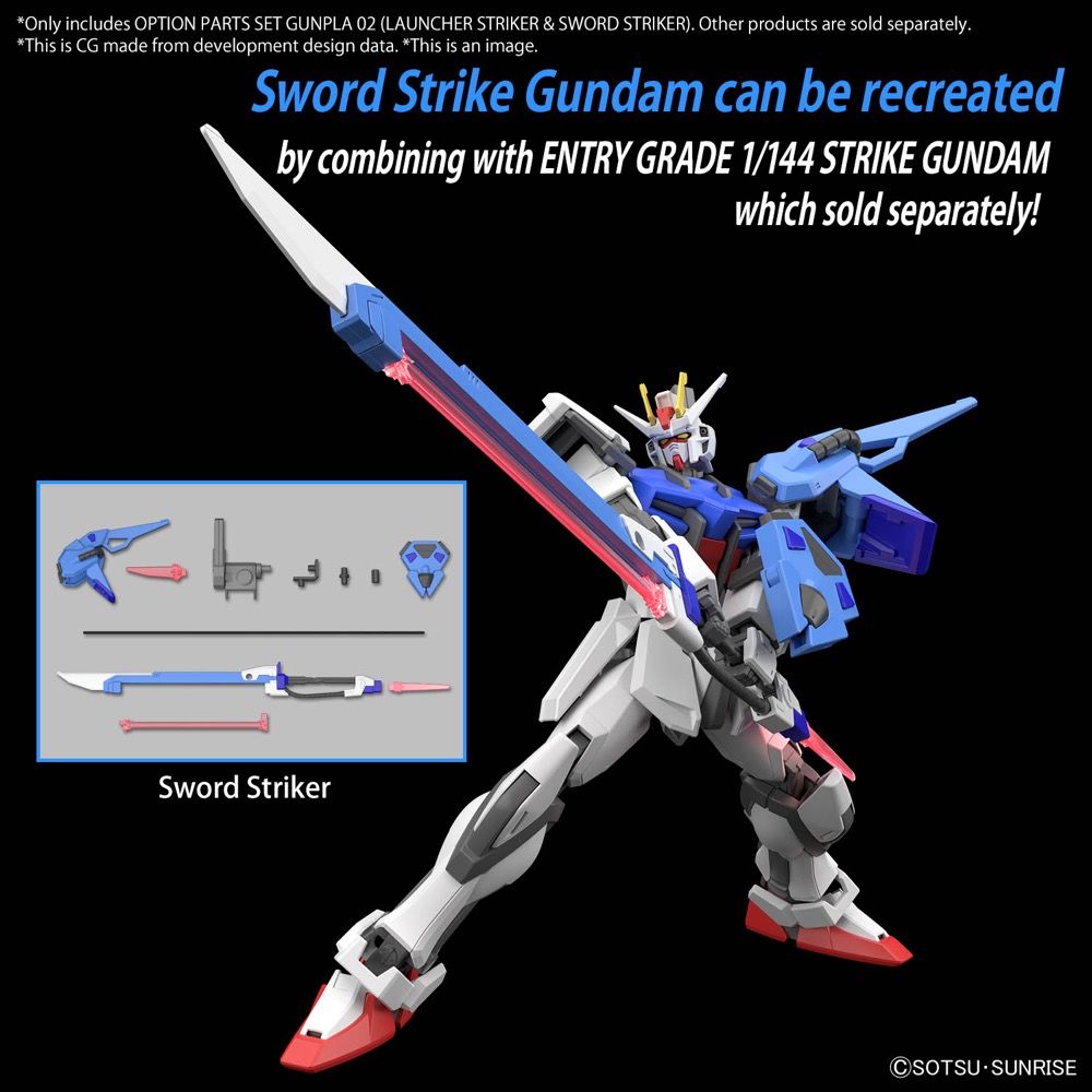 Gundam 1/144 Gunpla Option Parts Set 02 (Launcher Striker & Sword Striker) Model Kit product image 4, provided for visual