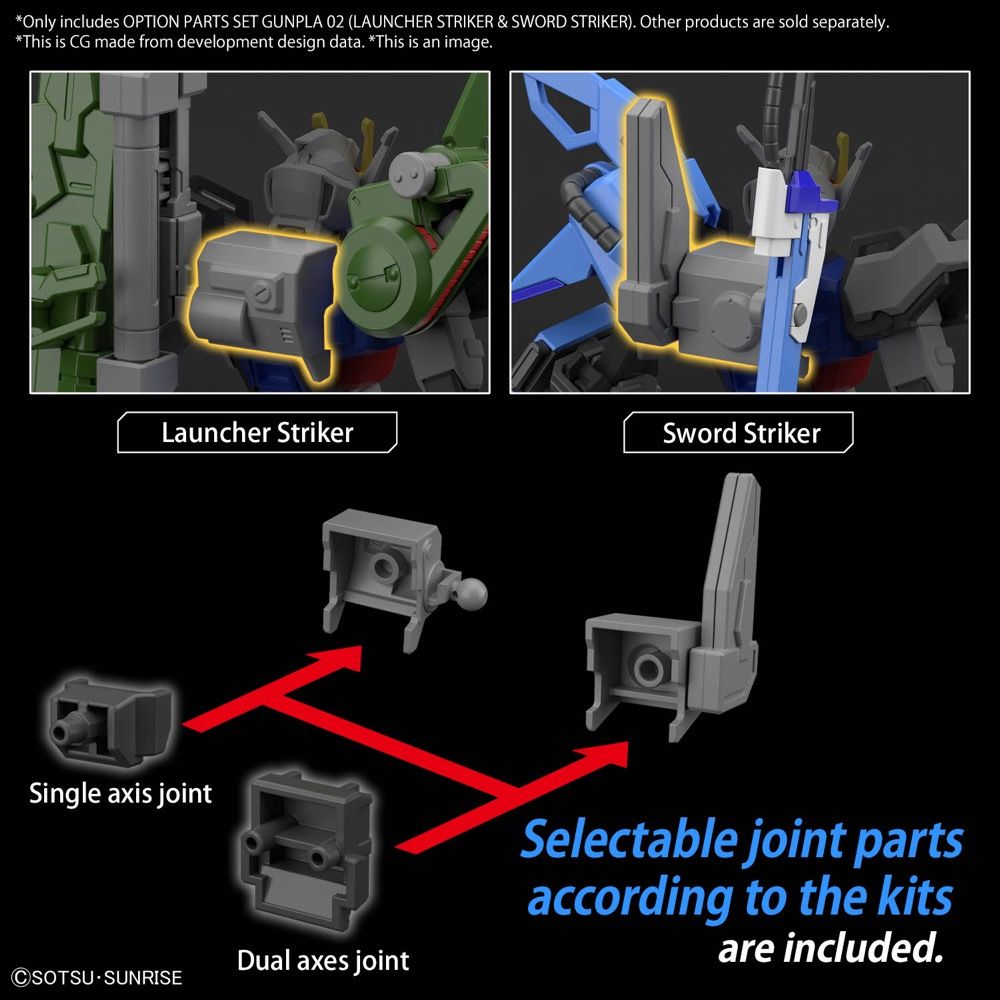 Gundam 1/144 Gunpla Option Parts Set 02 (Launcher Striker & Sword Striker) Model Kit product image 6, provided for visual