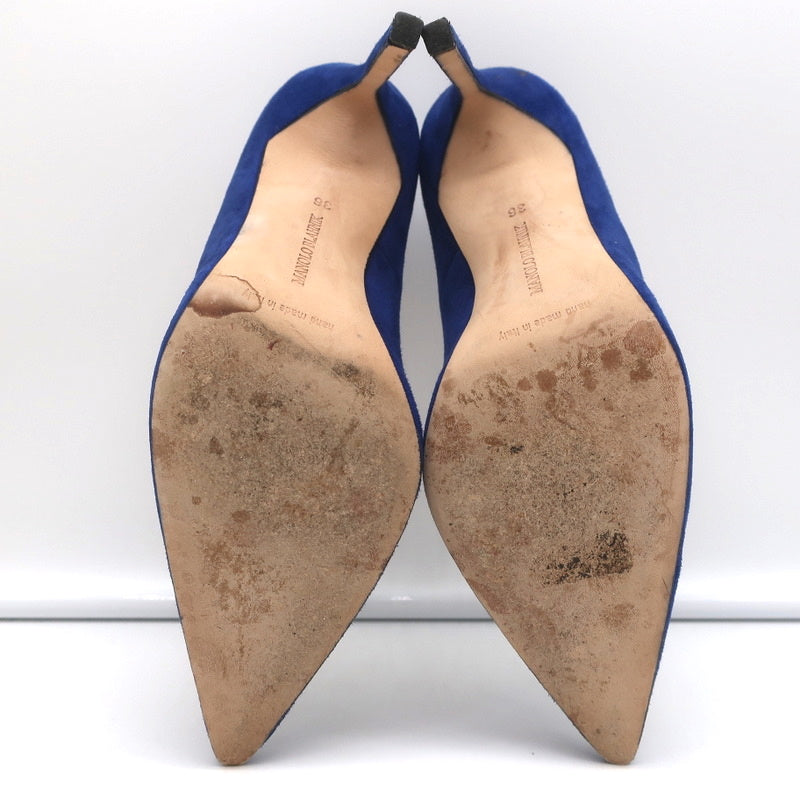 Manolo Blahnik BB 105 Pumps Blue Suede Size 36 Pointed Toe Heels product image 11, provided for visual reference and product