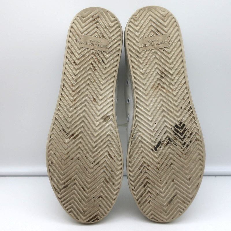 Saint Laurent Cap Toe Low Top Sneakers White Leather Size 40.5 product image 12, provided for visual reference and product