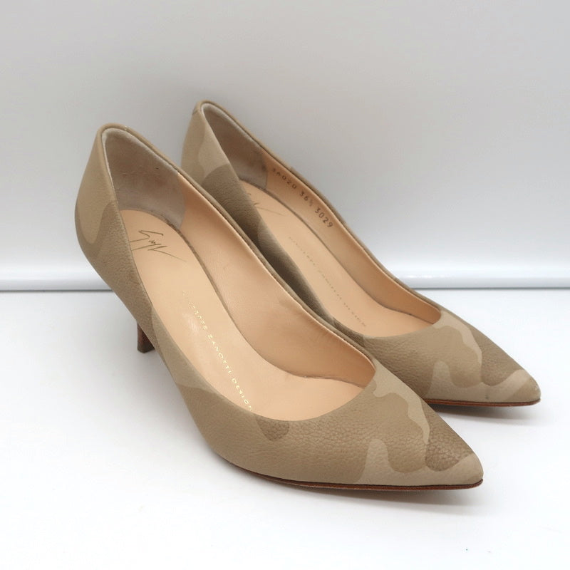 Giuseppe Zanotti Camouflage Pumps Beige Leather Size 36.5 Pointed Toe Heels product image 1, provided for visual reference