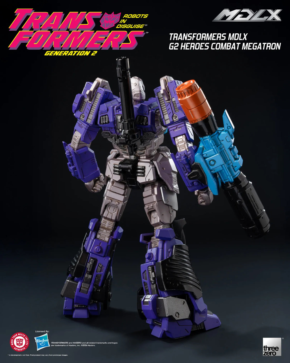 SDCC 2026 ThreeZero Transformers G2 Heroes Combat Megatron MDLX Action Figure Exclusive product image 4, provided for visual