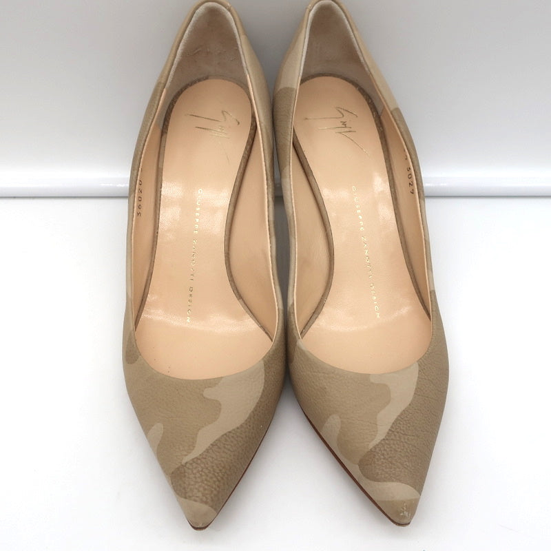 Giuseppe Zanotti Camouflage Pumps Beige Leather Size 36.5 Pointed Toe Heels product image 3, provided for visual reference