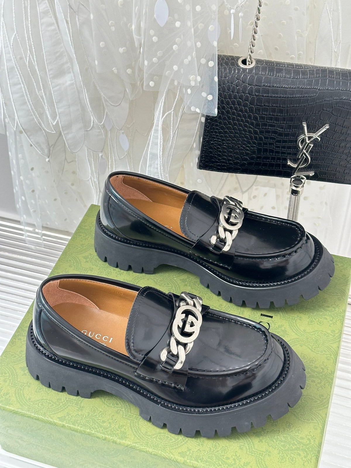 2023 GG Classic Double G Buckle Platform Loafers-S32 product image 1, provided for visual reference and product detail review