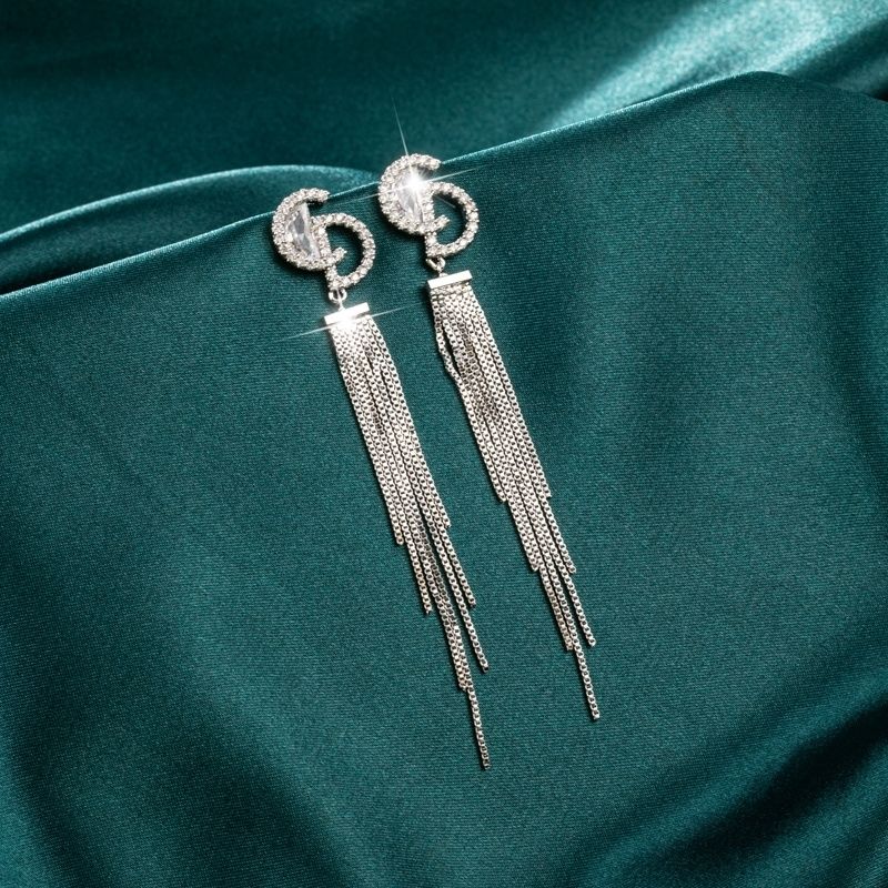 2022 tassel long zircon earrings product image 4, provided for visual reference and product detail review