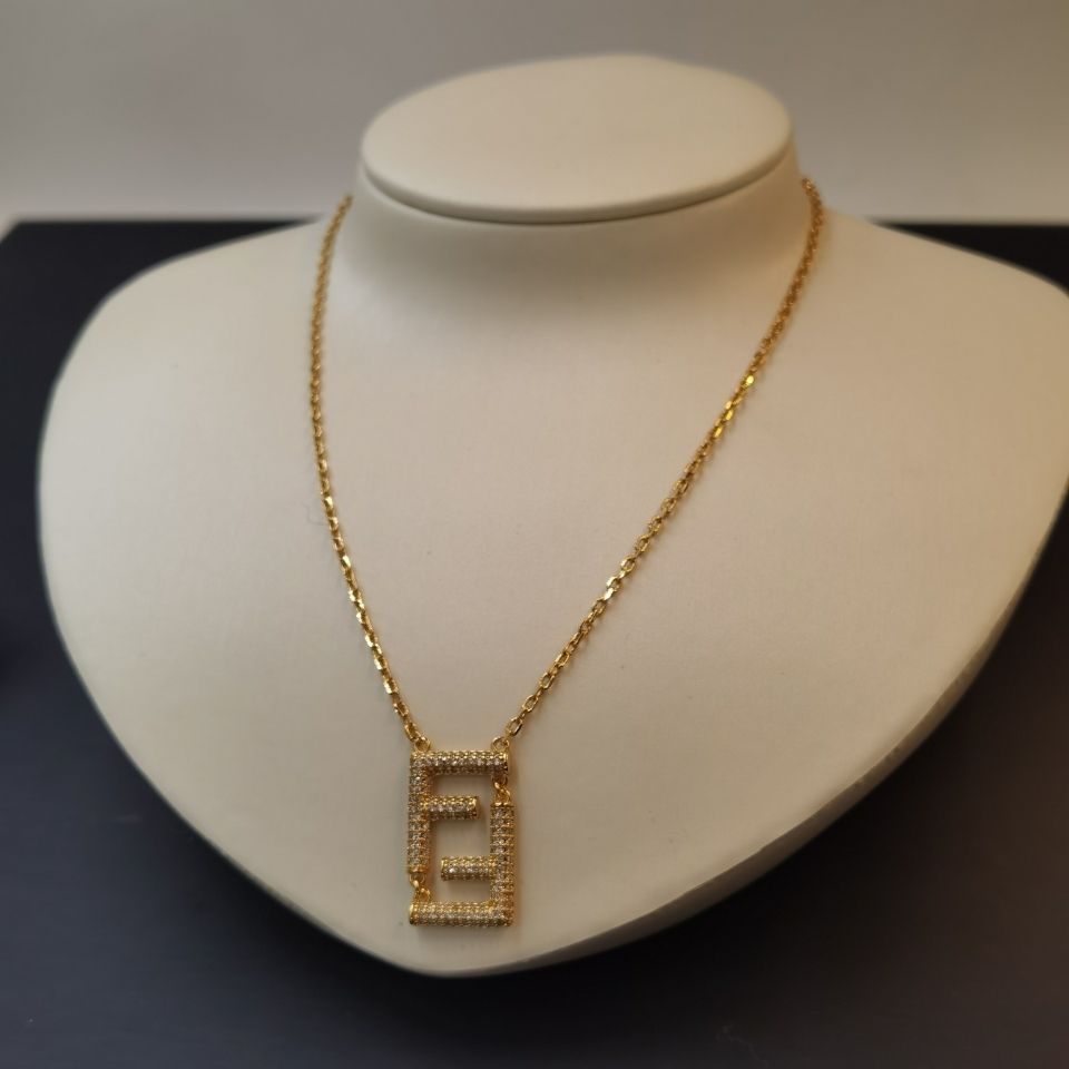 Full Diamond Letter F Asymmetric Earnail Bracelet Necklace product image 3, provided for visual reference and product detail