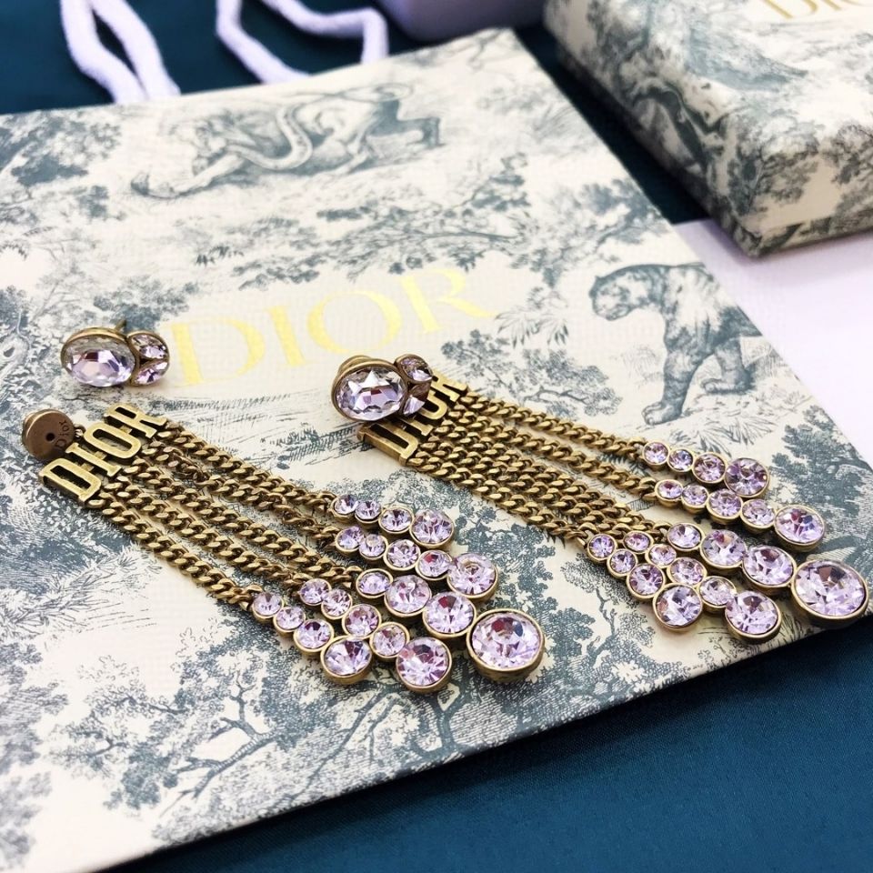 Vintage Full Diamond Tassel Earrings product image 1, provided for visual reference and product detail review