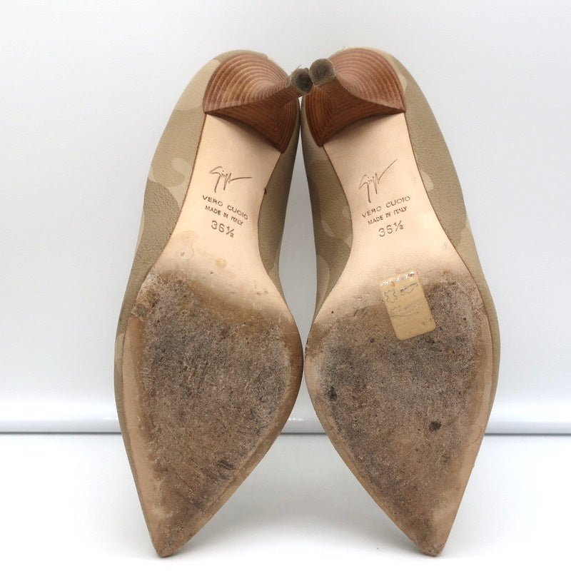 Giuseppe Zanotti Camouflage Pumps Beige Leather Size 36.5 Pointed Toe Heels product image 11, provided for visual reference