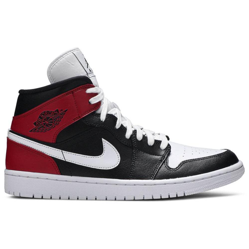 Nike Wmns Air Jordan 1 Mid 'Noble Red' product image 1, provided for visual reference and product detail review