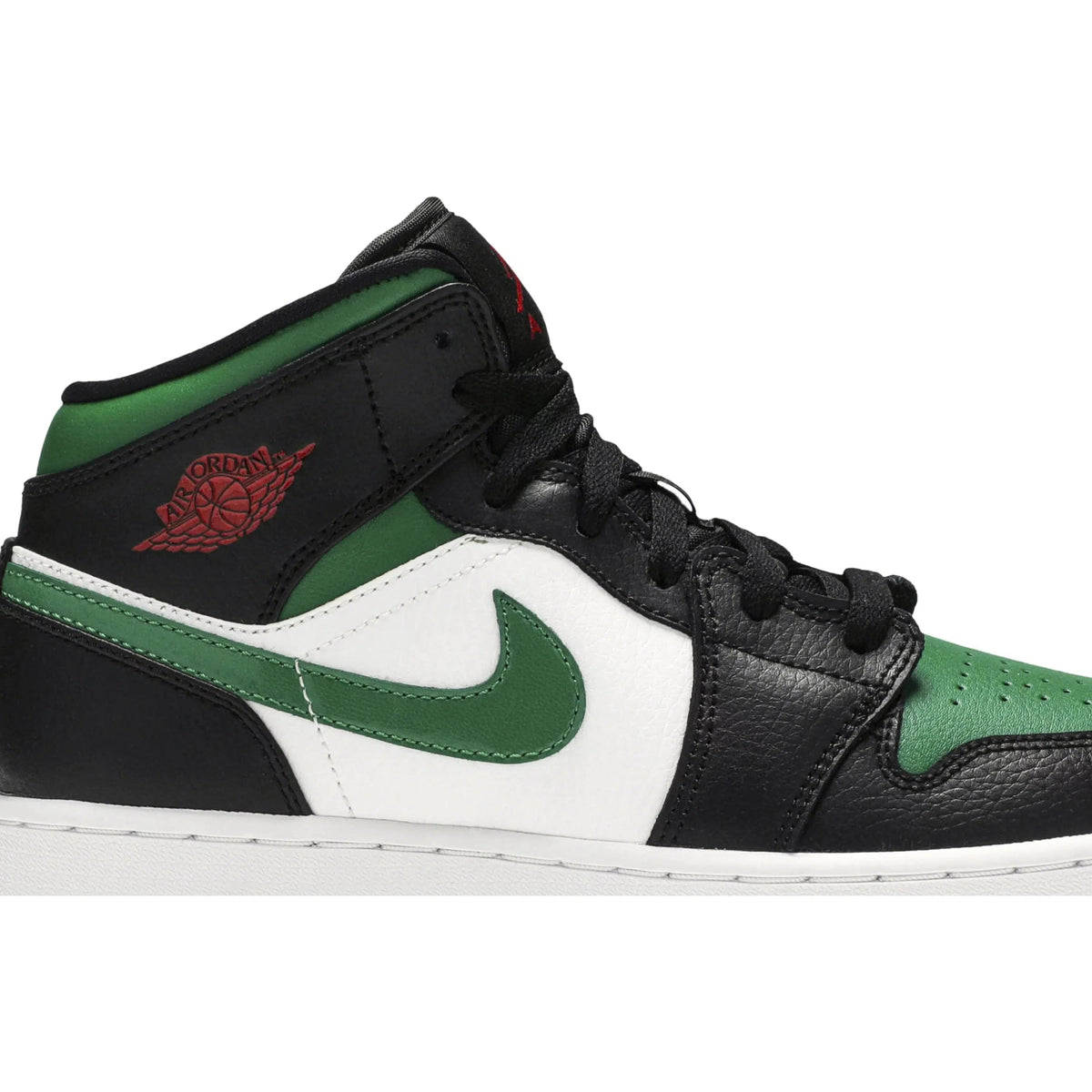 Nike Air Jordan 1 Mid GS 'Black Pine Green' product image 2, provided for visual reference and product detail review
