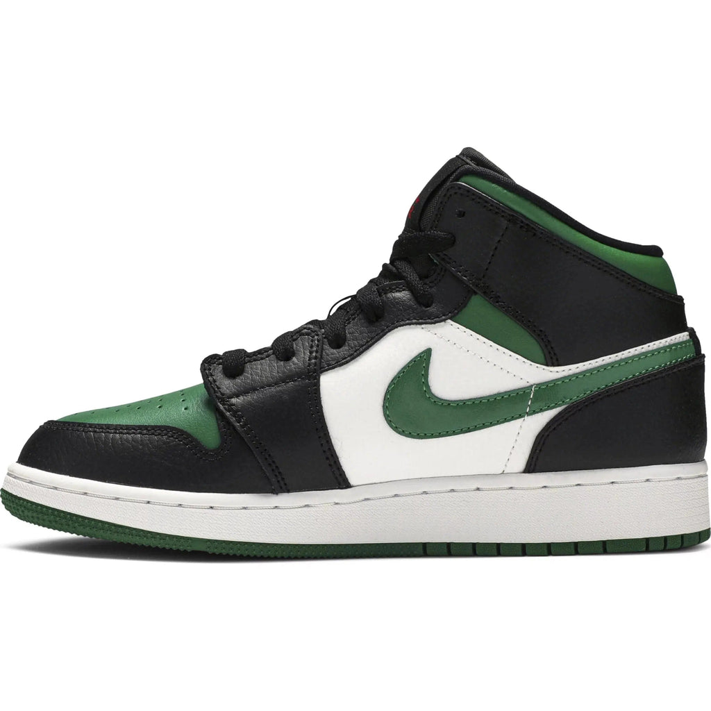 Nike Air Jordan 1 Mid GS 'Black Pine Green' product image 3, provided for visual reference and product detail review