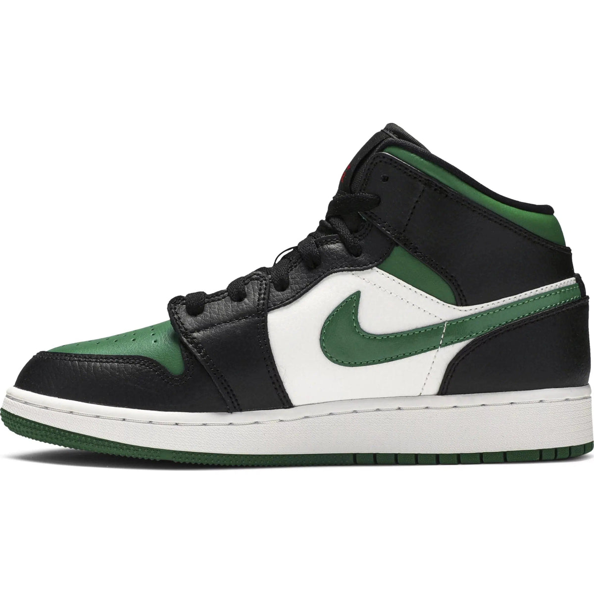 Nike Air Jordan 1 Mid GS 'Black Pine Green' product image 3, provided for visual reference and product detail review