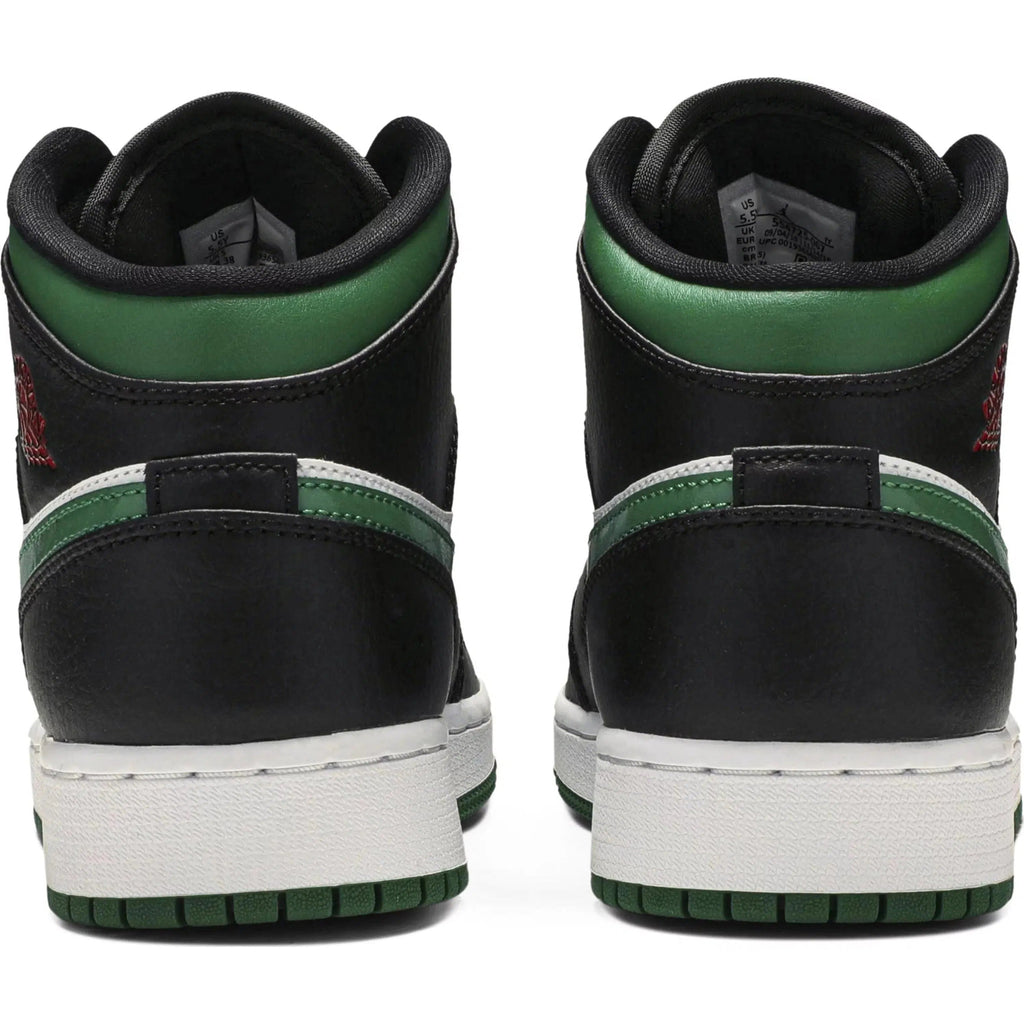 Nike Air Jordan 1 Mid GS 'Black Pine Green' product image 4, provided for visual reference and product detail review