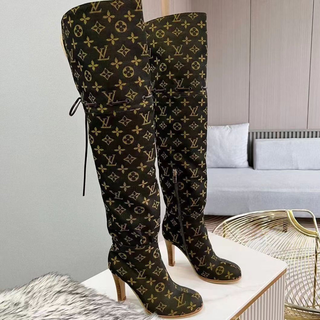 New Fashion Retro letter High Heel Long boots product image 5, provided for visual reference and product detail review