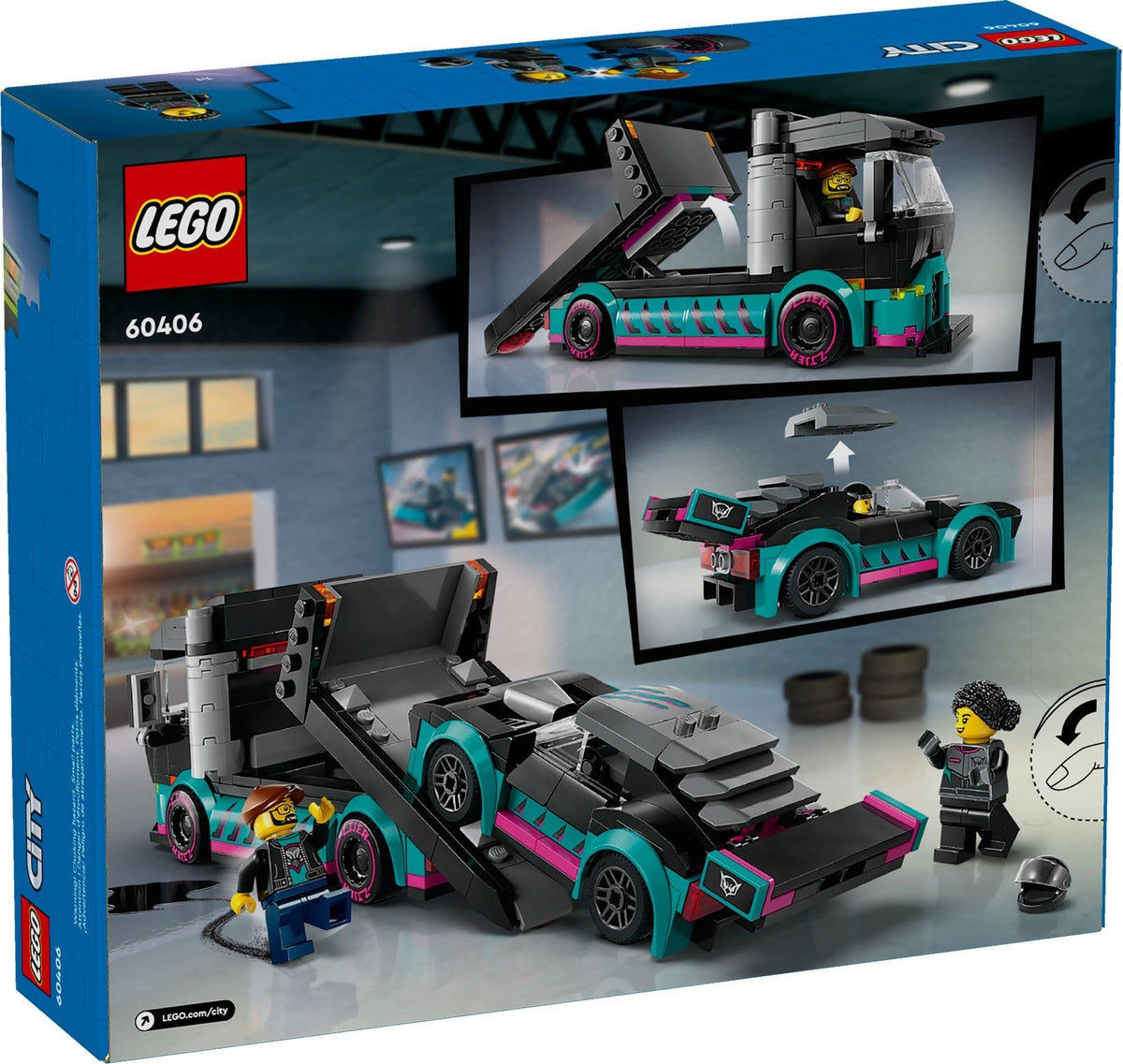 60406 LEGO Race Car and Car Carrier Truck product image 2, provided for visual reference and product detail review