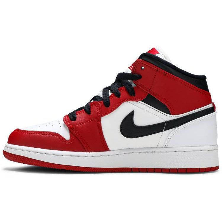 Nike Air Jordan 1 Mid GS 'Chicago white toe'. product image 2, provided for visual reference and product detail review