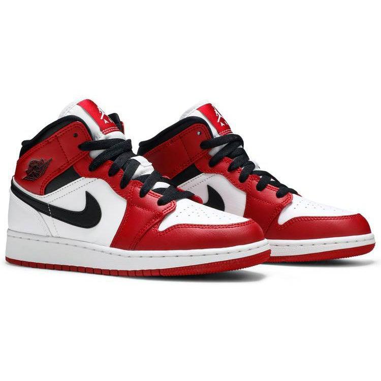 Nike Air Jordan 1 Mid GS 'Chicago white toe'. product image 5, provided for visual reference and product detail review