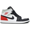 Nike Jordan 1 Mid SE White Black Red Spruce (GS) product image 1, provided for visual reference and product detail review