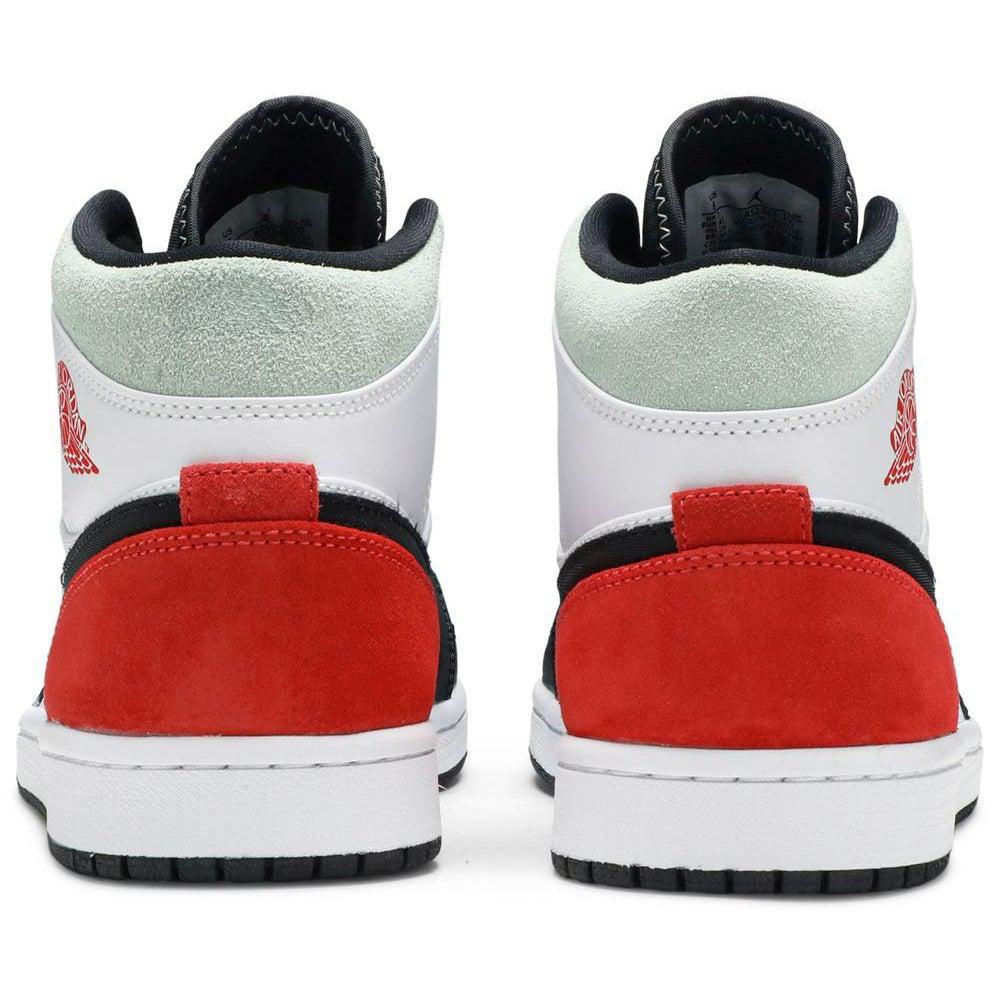 Nike Jordan 1 Mid SE White Black Red Spruce (GS) product image 5, provided for visual reference and product detail review