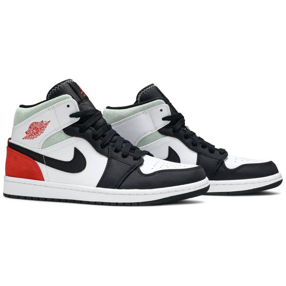 Nike Jordan 1 Mid SE White Black Red Spruce (GS) product image 6, provided for visual reference and product detail review
