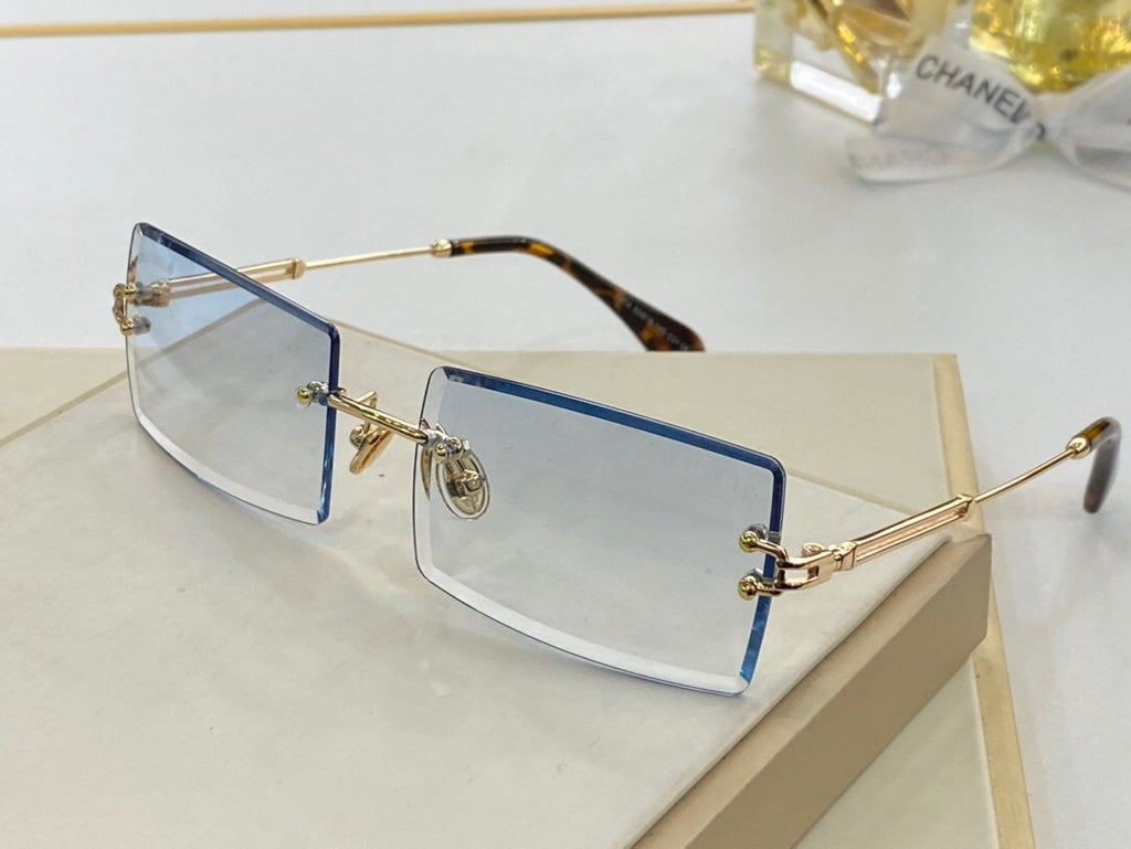6 Colors Conjoined Lens Rimless Sunglasses product image 5, provided for visual reference and product detail review