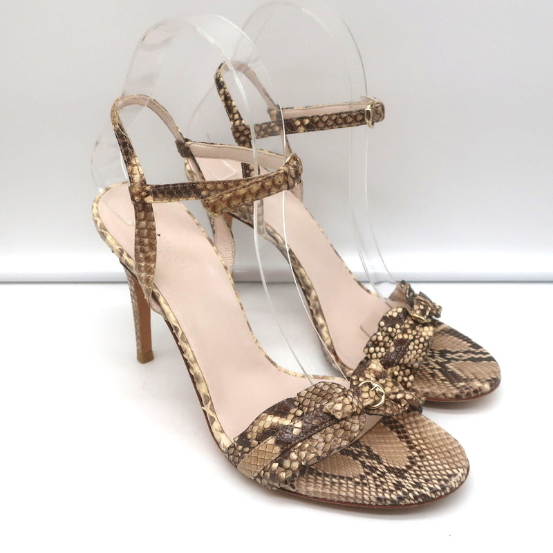 Gucci Sabrina Ankle Strap Sandals Ivory Snakeskin Size 7 Open Toe Heels product image 1, provided for visual reference and
