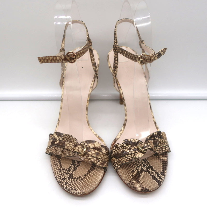 Gucci Sabrina Ankle Strap Sandals Ivory Snakeskin Size 7 Open Toe Heels product image 3, provided for visual reference and