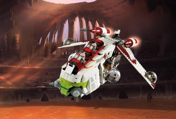 7163 LEGO Republic Gunship PRE-OWNED CERTIFIED product image 2, provided for visual reference and product detail review