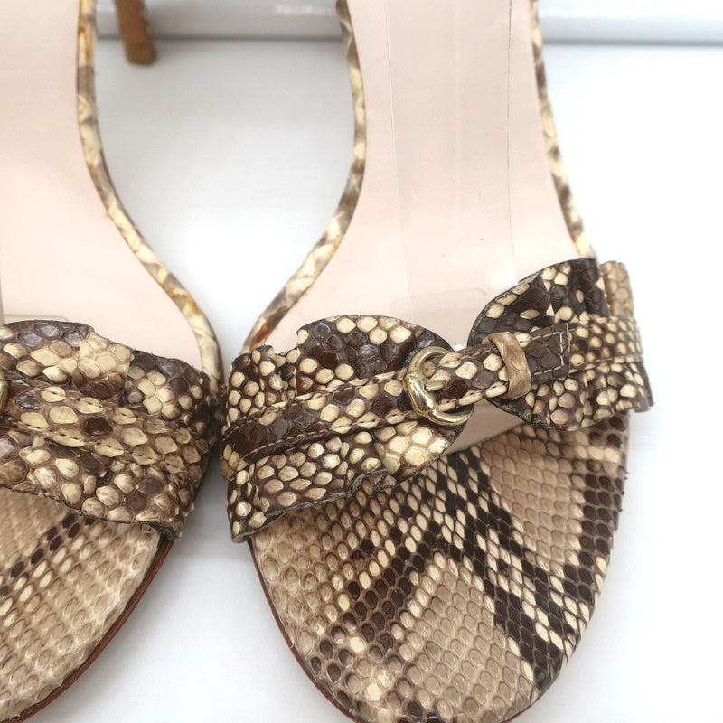 Gucci Sabrina Ankle Strap Sandals Ivory Snakeskin Size 7 Open Toe Heels product image 4, provided for visual reference and