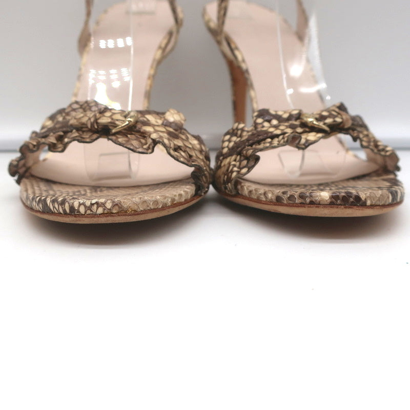 Gucci Sabrina Ankle Strap Sandals Ivory Snakeskin Size 7 Open Toe Heels product image 5, provided for visual reference and