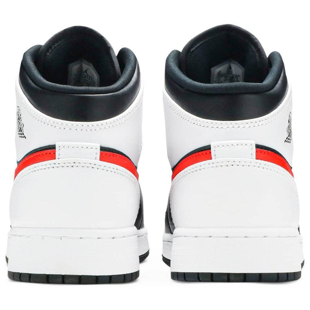 Nike Jordan 1 Mid Black Chile Red White GS product image 4, provided for visual reference and product detail review