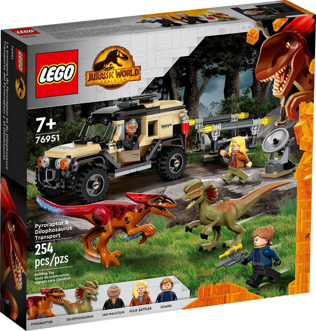 76951 LEGO Pyroraptor & Dilophosaurus Transport product image 1, provided for visual reference and product detail review
