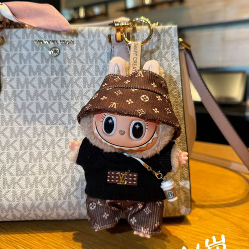(Baby + clothes) Sitting party baby clothes plush vinyl face doll bag pendant girl gift product image 2, provided for visual
