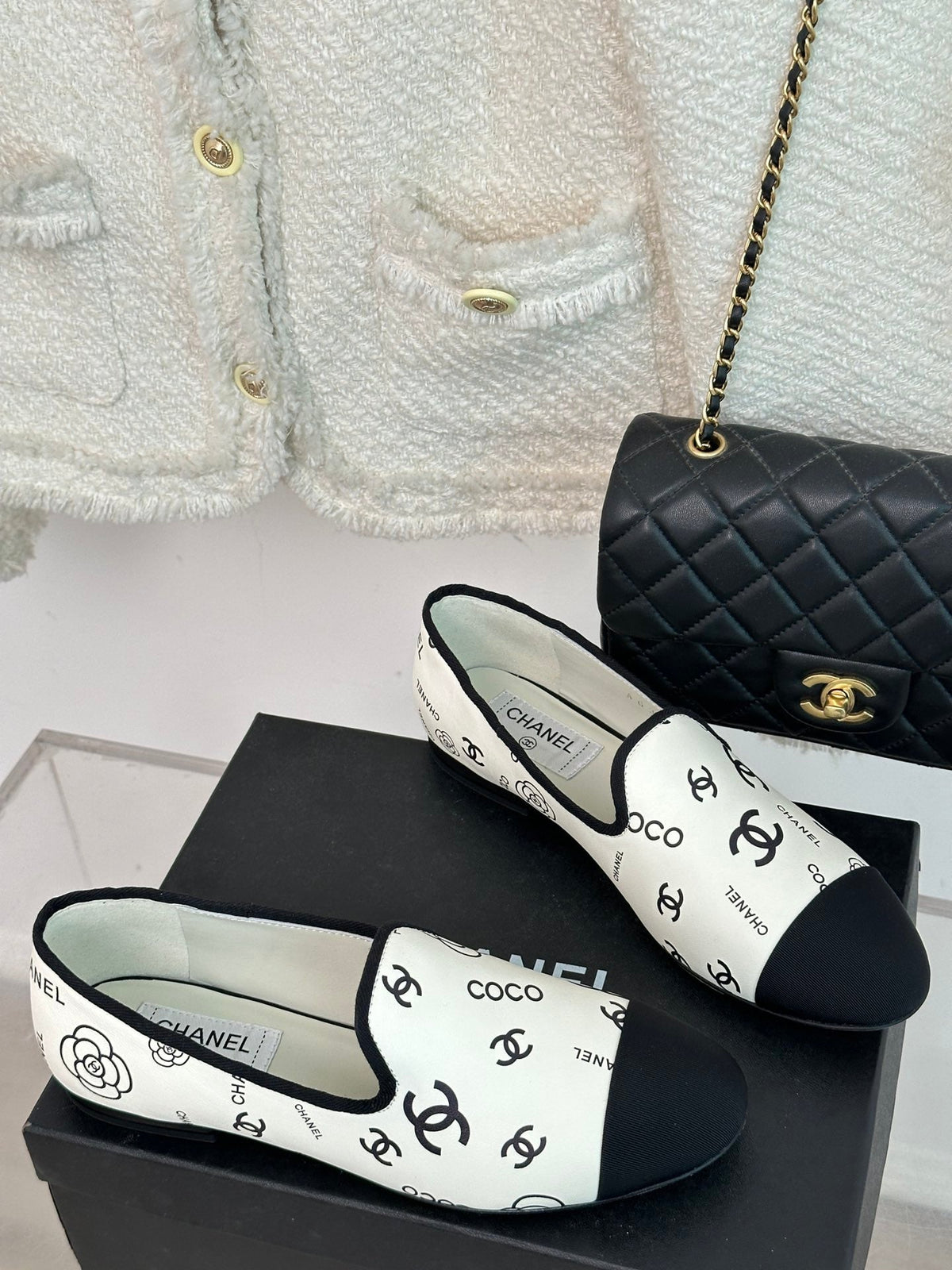 2023 CC double C print loafers-S30 product image 8, provided for visual reference and product detail review