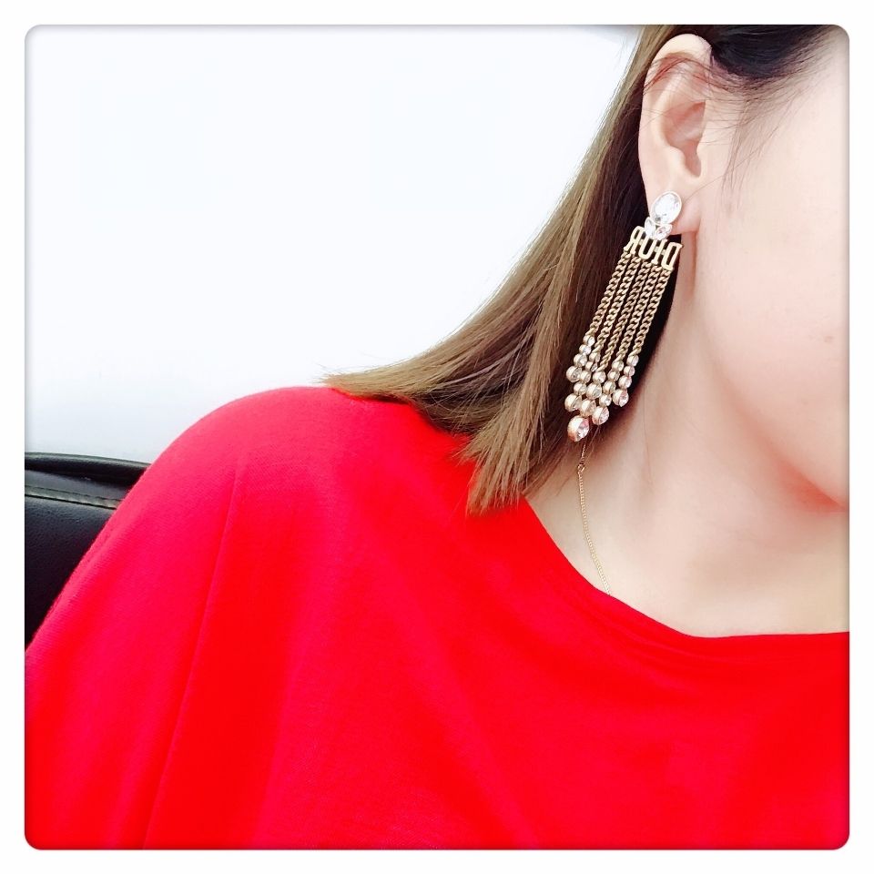Vintage Full Diamond Tassel Earrings product image 5, provided for visual reference and product detail review