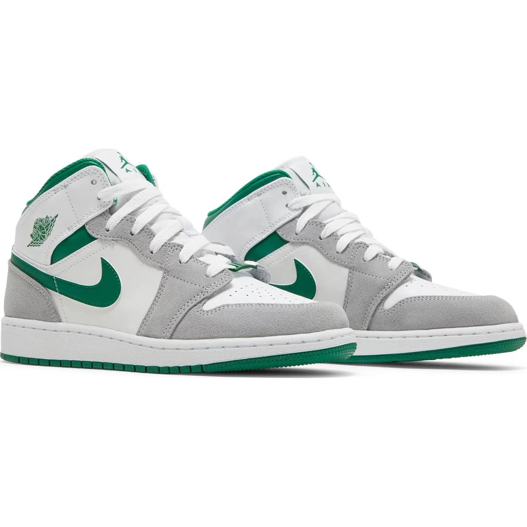 Nike Air Jordan 1 Mid 'Grey Pine Green' (GS) product image 5, provided for visual reference and product detail review
