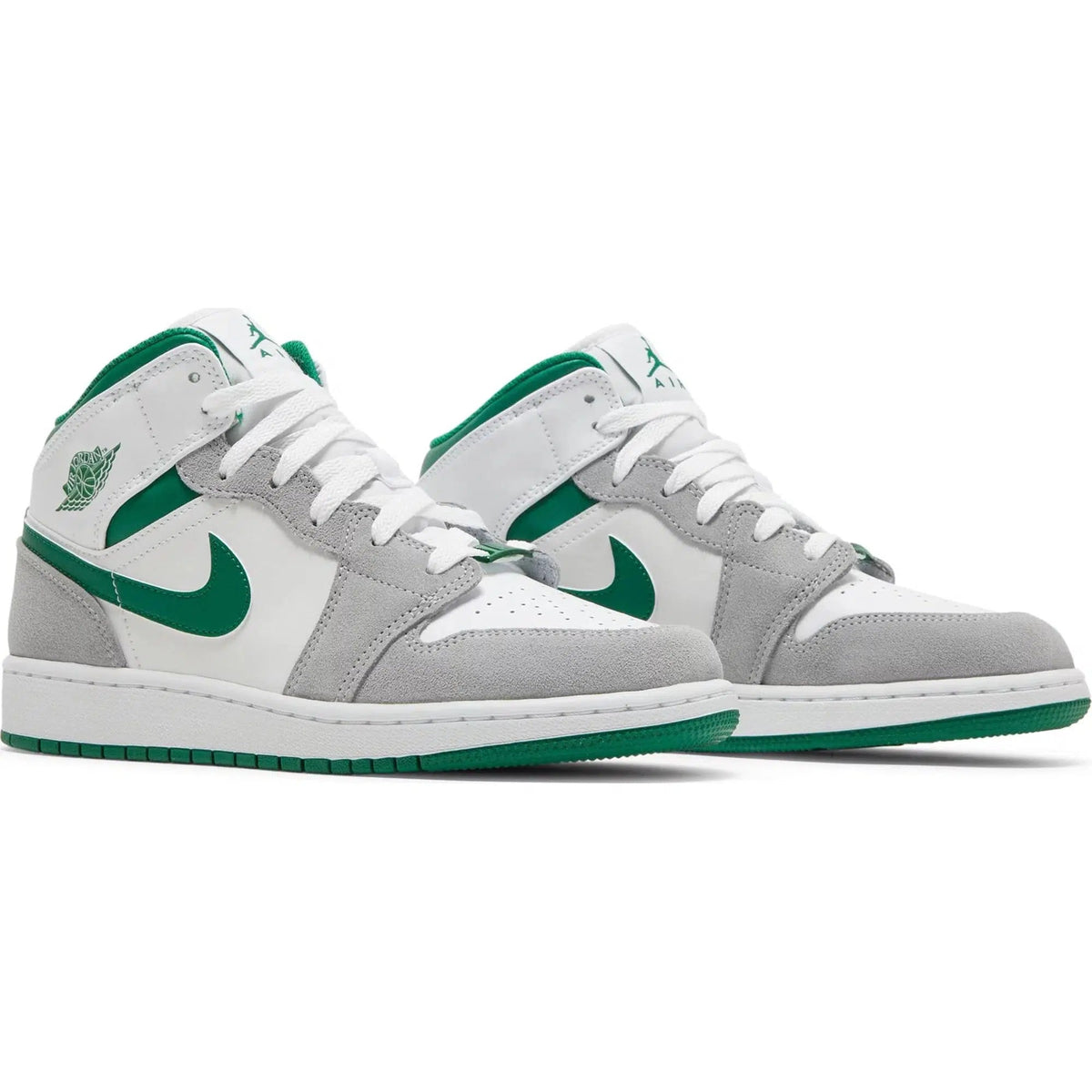 Nike Air Jordan 1 Mid 'Grey Pine Green' (GS) product image 5, provided for visual reference and product detail review