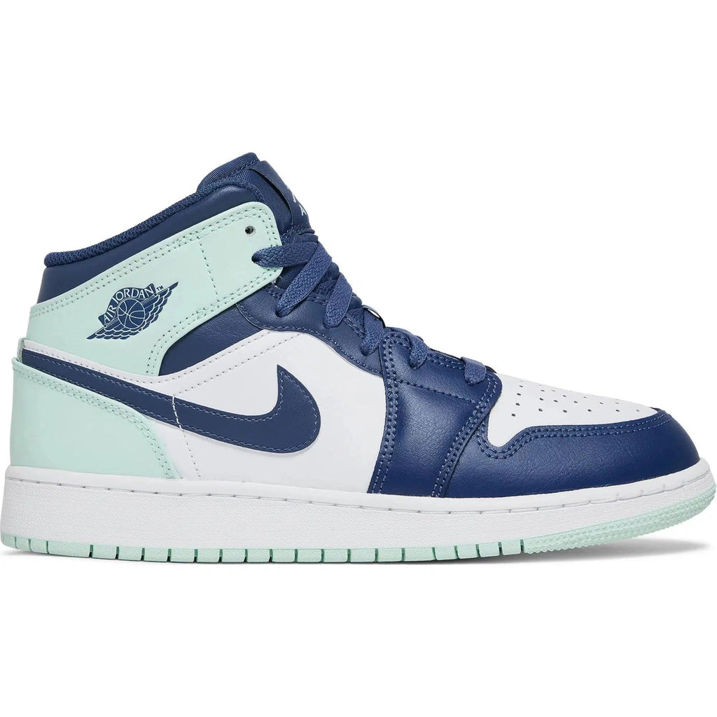 Nike Air Jordan 1 Mid GS 'Blue Mint' product image 1, provided for visual reference and product detail review