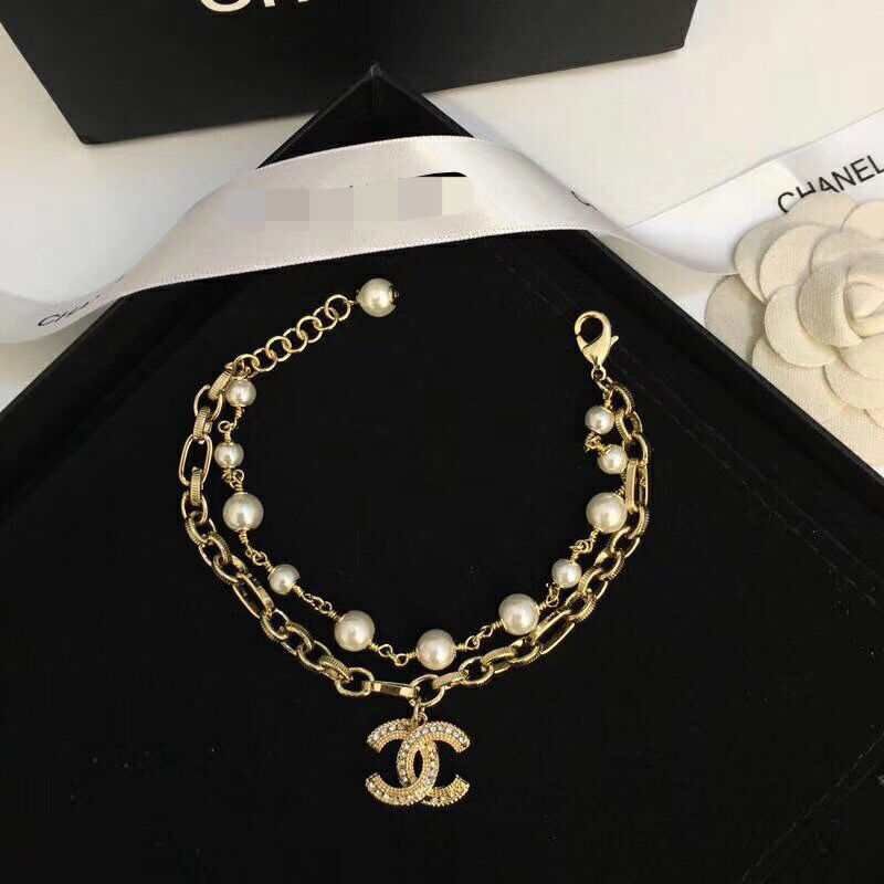 Double layer pearl chain bracelet product image 7, provided for visual reference and product detail review