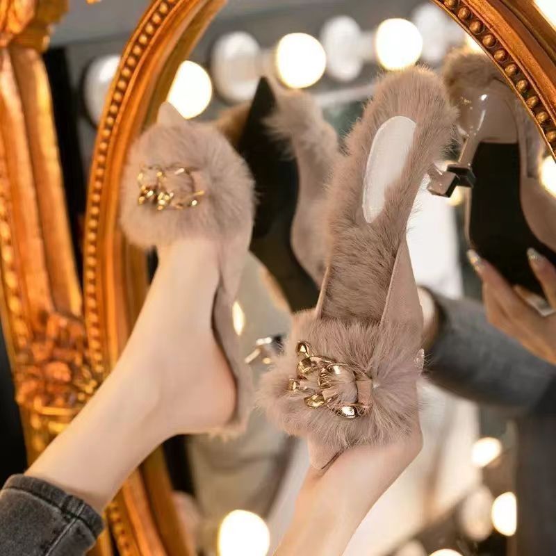 New Autumn and winter plush high heels product image 6, provided for visual reference and product detail review