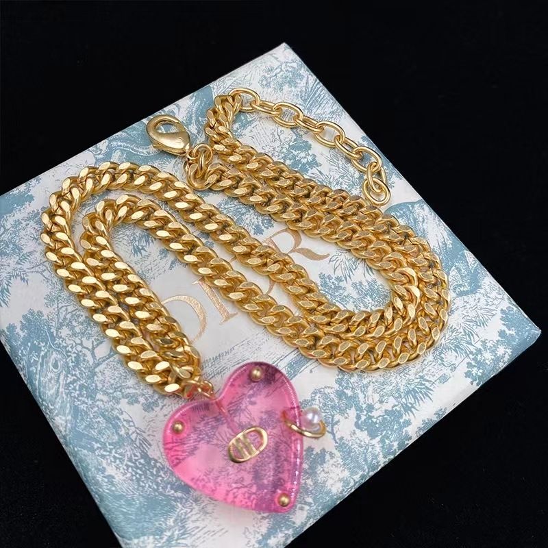 Transparent love pearl necklace product image 2, provided for visual reference and product detail review