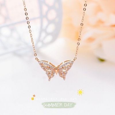 Butterfly diamond-encrusted collarbone chain product image 4, provided for visual reference and product detail review
