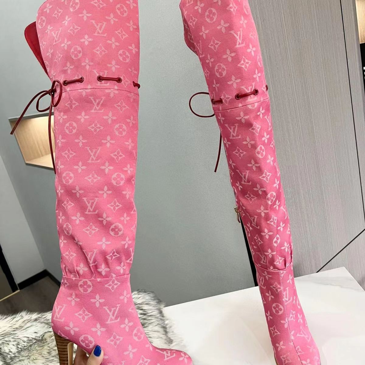 New Fashion Retro letter High Heel Long boots product image 8, provided for visual reference and product detail review
