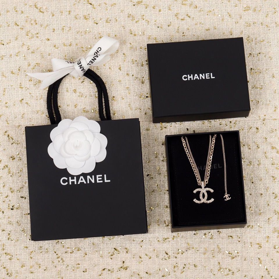 Double c double chain necklace product image 2, provided for visual reference and product detail review